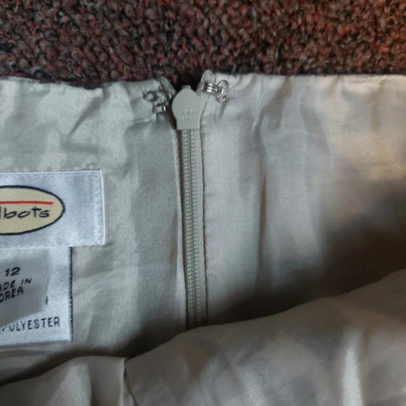 Talbots Silk Blend Leopard Cheetah print pattern Midi skirt Lined Size 12 - Picture 6 of 7